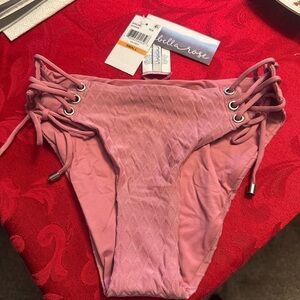 NEW NWT SMALL IsaBella Rose Pink Lace-Up Bikini Bottom
